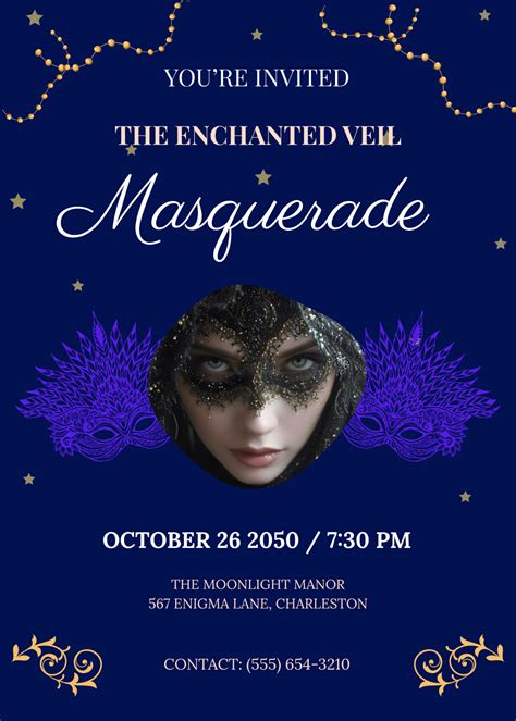 adobe masquerade invitation maker|Masquerade Invitation Template .